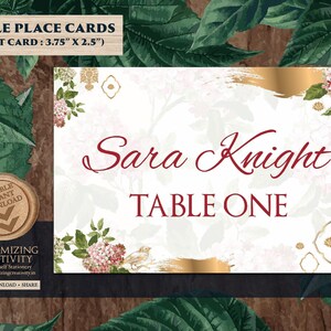 Indian Place Cards Template as Garden place card, Place cards Reception & Wedding Name tags Indian, Indian table decor as Food Labels Indian