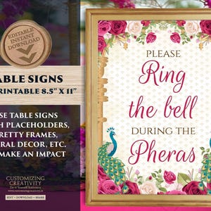 Indian Ring the bell sign Hindu wedding decor, Desi decor Hindu wedding decor & Hindu Pheras decor, Desi wedding decor Indian Table sign