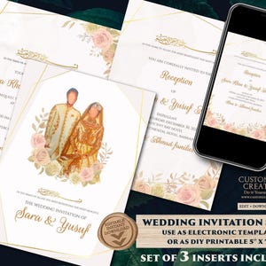 Muslim Wedding Invitation: Nikkah Shaadi Card (Digital)
