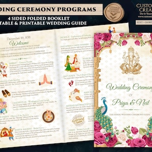 Hindu Wedding Program Template: Gujarati Ceremony Guide (Digital Download)