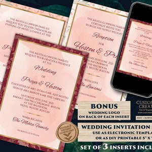 Indian Wedding invitations Pink as Wedding invitations Indian, Digital Indian Invites Electronic, Shaadi card Indian & Indian Wedding cards