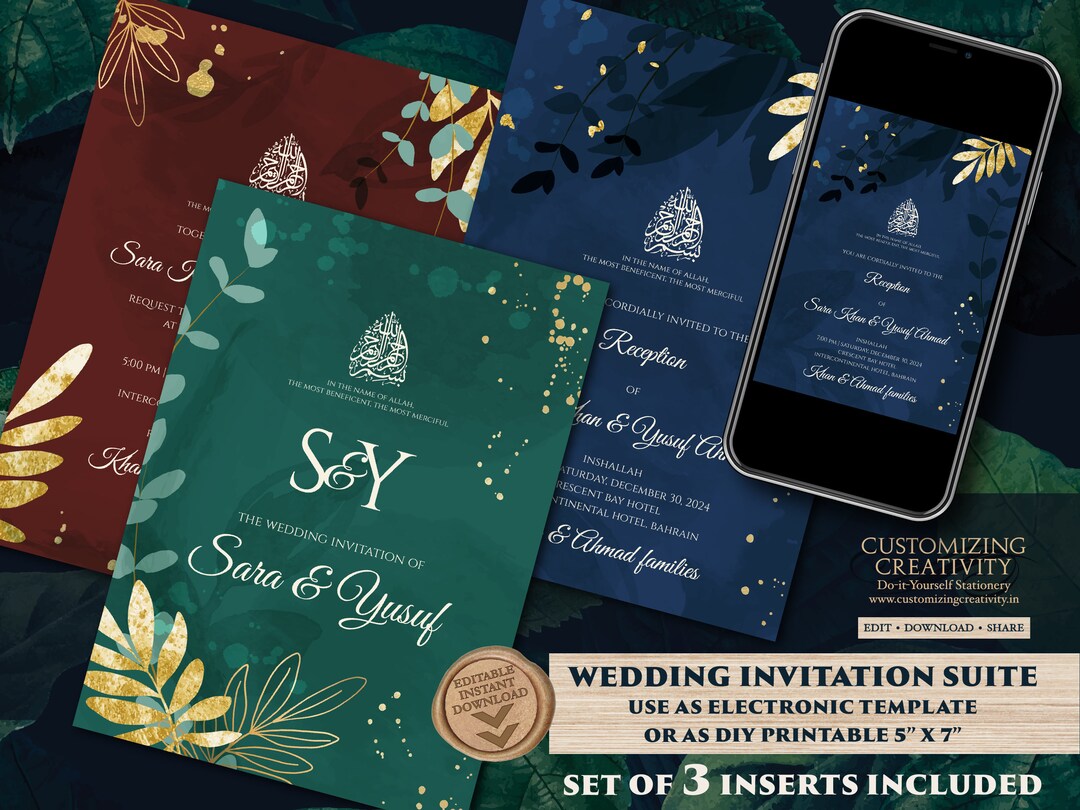 Tarjeta 6x6 Mate Tarjeta De Boda Islámica Personalizada Nikkah Mubarak -  6x6 Pulgadas, Mate, Incluye Nombre Y Fecha Tarjeta Boda Islamica  Personalizada, image size:1080x810