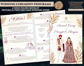Guía del programa de bodas sijs: Ceremonia de Anand Karaj (Descarga digital)