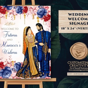 Muslim Wedding Signs as Muslim Walima Signs, Muslim Welcome Sign Walima & Walima Welcome sign, Nikkah signages as Muslim Nikah welcome signs
