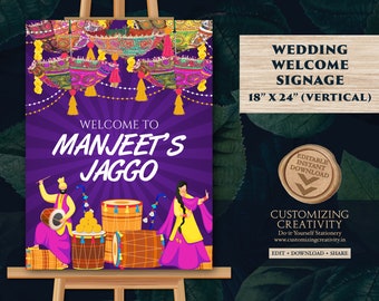 Jaggo Welcome Signs as Jaggo signs, Jago Welcome sign as Welcome to Jaggo signboards, Sikh Wedding sign as Jago poster, Punjabi Welcome sign