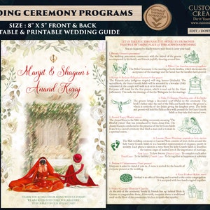 Anand Karaj guide Punjabi as Sikh Wedding program, Sikh ceremony guide & Sikh program, Sikh wedding guide as Anand Karaj programs Sikh guide image 1