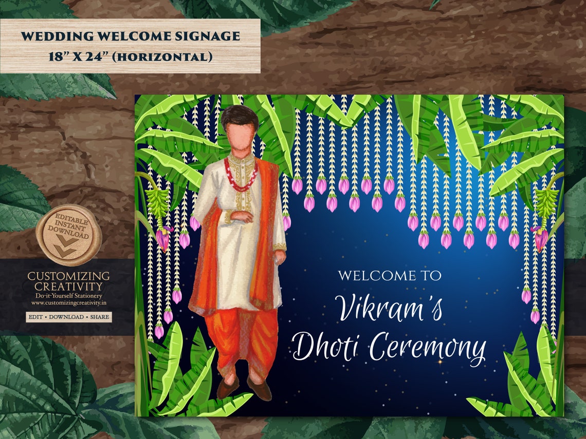 Dhoti Function Signs & Dhoti Ceremony Sign Pancha Etsy