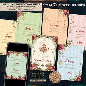 Faire-part de mariage indien numérique gujarati Kankotri, faire-part de mariage numérique hindou et faire-part de mariage indien, faire-part de mariage hindou numérique