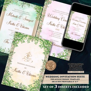 Indian wedding invitation Digital Shaadi invites, Indian wedding card as Indian Wedding invite, Hindu invitation as Hindu wedding invite