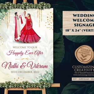 Telugu Wedding Welcome Sign as Telugu Wedding Signages South - Norway