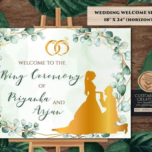 Floral Engagement Welcome Sign: Indian Ring Ceremony (Digital Download)