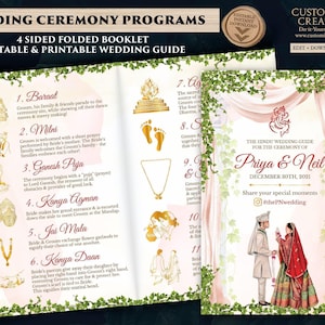 Gujarati Wedding program template Hindu as Hindu Wedding guide, Hindu Ceremony Program & Indian Wedding program guide, Hindu Wedding Program
