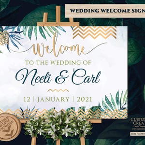 Tropical Wedding Welcome Sign: Beach Destination Entry (Digital Download)
