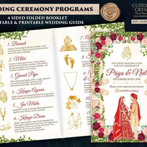 Hindu Wedding Program Template: Indian Ceremony Guide (Digital Download)
