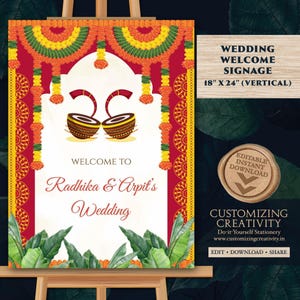 Indian Wedding decor & Hindu Welcome signs, Indian Wedding signs as Hindu Wedding signs, Indian Wedding Welcome sign Hindu Wedding signs
