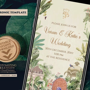 Faire-part de mariage indien numérique comme carte de mariage hindou. Faire-part de mariage indien Faire-part hindou, Faire-part indien et Faire-part de mariage hindou