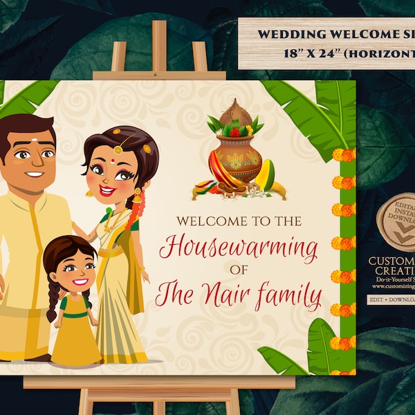 Gruha Pravesham sign Indian Housewarming poster, Indian Housewarming banner & Grihapravesh signs, Grah Shanti sign as Gruhapravesham sign