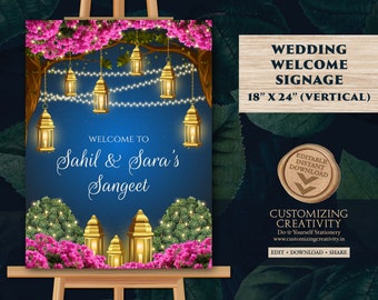 Indian Sangeet Signs as Sangeet Poster, Indian Wedding Sign as Indian Wedding Welcome Sign, Indian Sangeet Welcome Sign & Sangeet Decor sign