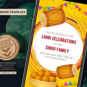 Lohri party invite &digital Lohri invite, Lohri invitations as Lohri cards, Lohri celebration invite as Indian Lohri invite, Lori invites