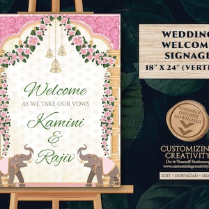 Indian Wedding signs & Hindu Wedding signs Indian, Indian Wedding welcome sign Hindu as Indian Wedding decor, Hindu wedding welcome Indian
