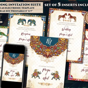 Indian Wedding Invitations as Elephant Invitation Indian, Peacock invitations Wedding as Indian invitations Mariage hindou et Invitation numérique