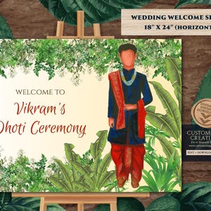 Pancha Kattu welcome sign as Panchalu welcome sign, Dhoti function signs & Dhoti ceremony welcome sign, South Indian Dhoti ceremony signs