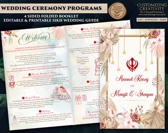 Punjabi Wedding guide & Sikh ceremony programs, Sikh wedding guide as Anand Karaj guides, Sikh ceremony guide Punjabi as Anand Karaj Program