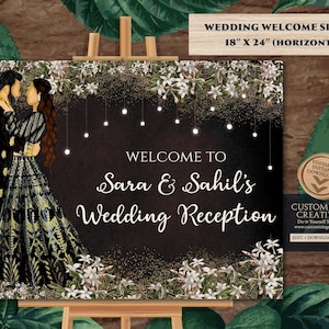 Indian Reception sign & Indian Reception Welcome signs, Indian Wedding Reception sign as Welcome to Reception sign, Indian Reception signage