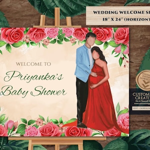 Indian Baby shower welcome sign & Godh Bharai welcome sign, Indian Baby shower decor as Hindu Baby shower welcome sign, Godh Bharat signs