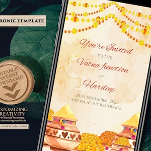 Vatna invites as Digital Haldi invites Indian, South Indian Pellikuthuru invitation & Digital Maiyan invites Pithi invitations, Pithi invite