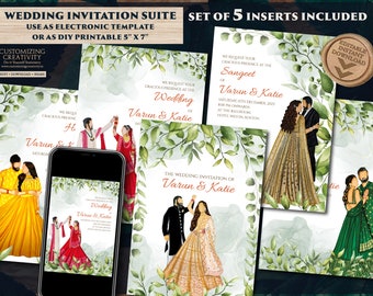 Indian Wedding Invitations & Indian wedding cards, Indian invitations as Indian Wedding invite, Hindu wedding cards as Hindu Wedding invites