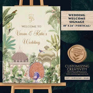 Indian Wedding Welcome sign Indian Wedding decor, Hindu Wedding signs & Indian Welcome signs, Indian Wedding signs as Hindu Welcome signs