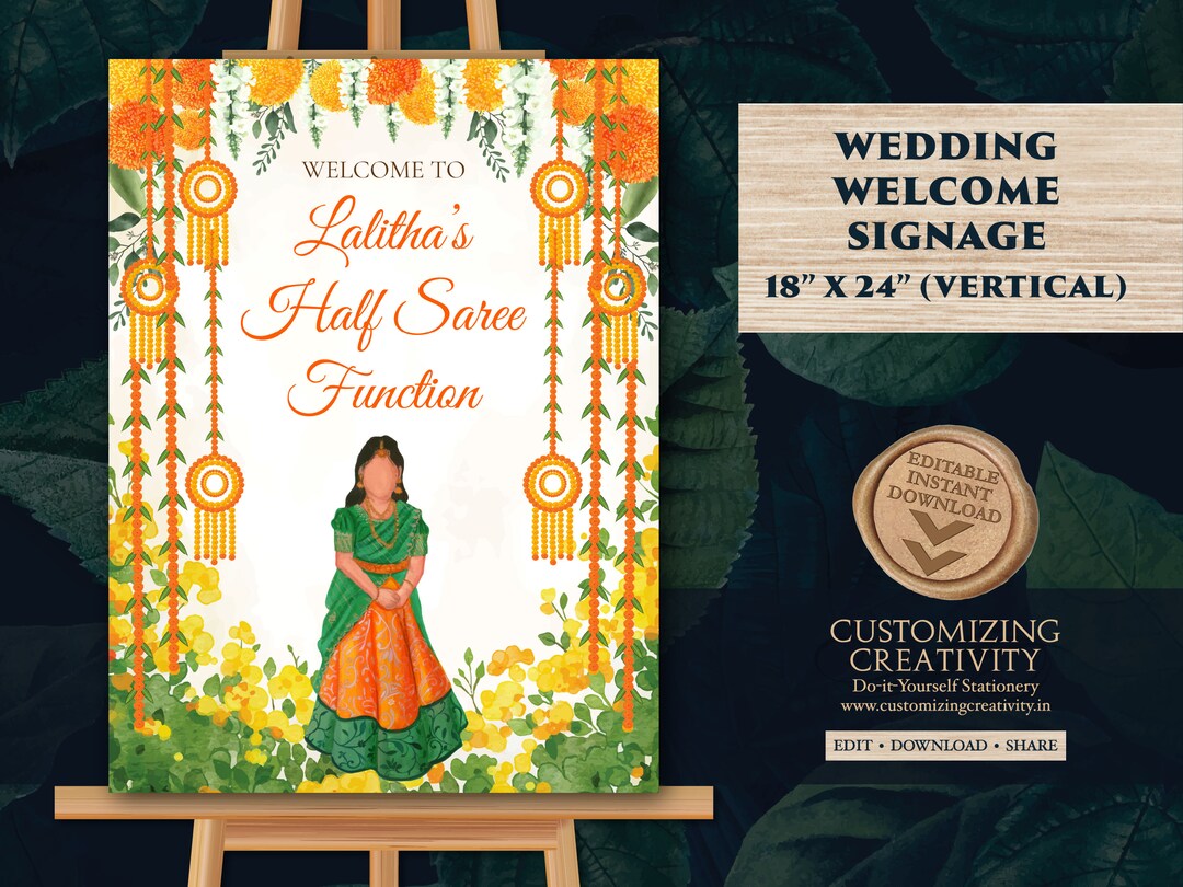 Half Saree Signs as Half Saree Function Sign, Half Sari