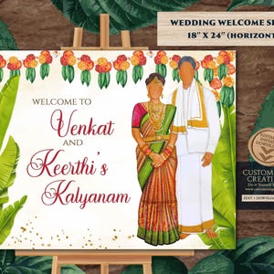 Tamil Wedding Welcome Sign: South Indian Decor (Digital Download)