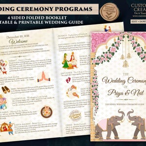 Gujarati Hindu Wedding Program: Indian Ceremony Guide (Digital Download)