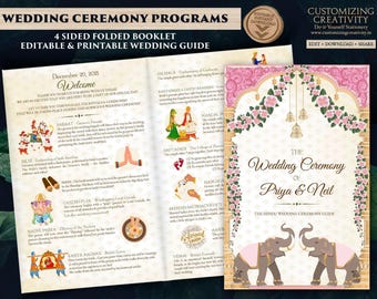 Gujarati Hindu Wedding Program: Indian Ceremony Guide (Digital Download)