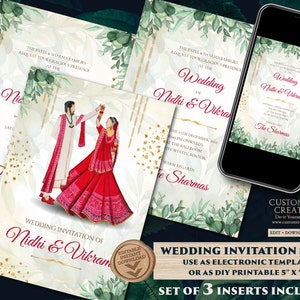Cartão de casamento indiano como convite de casamento indiano, convite de casamento indiano Convite de casamento indiano, convite hindu e convite de casamento hindu
