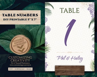 Tropical Table Number as Reception Table card Tropical, Hindu Table number Wedding as Tropical table decor sign, Indian Wedding Table Number