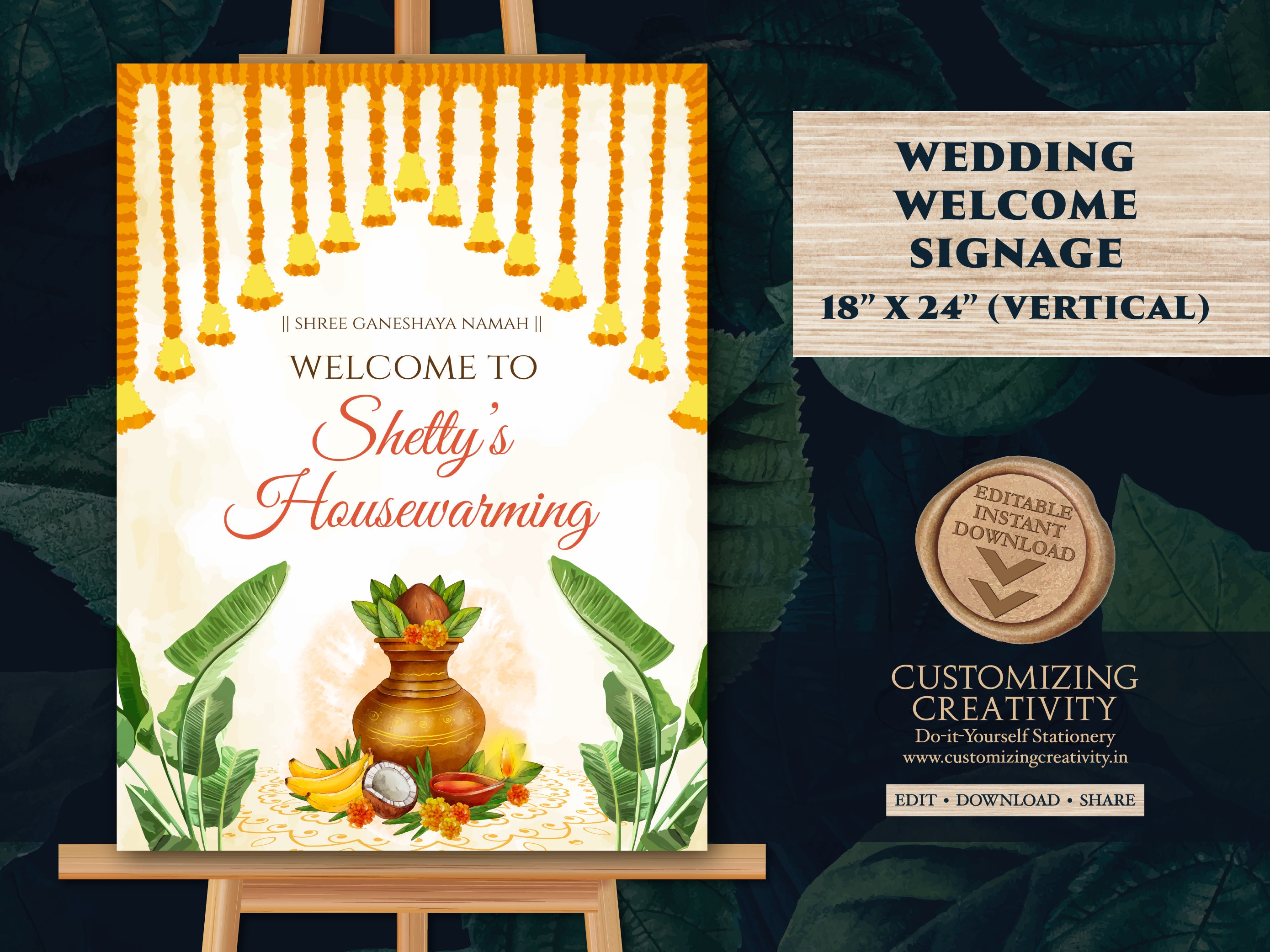 Housewarming Welcome Board as Grihapravesh Welcome Sign, House