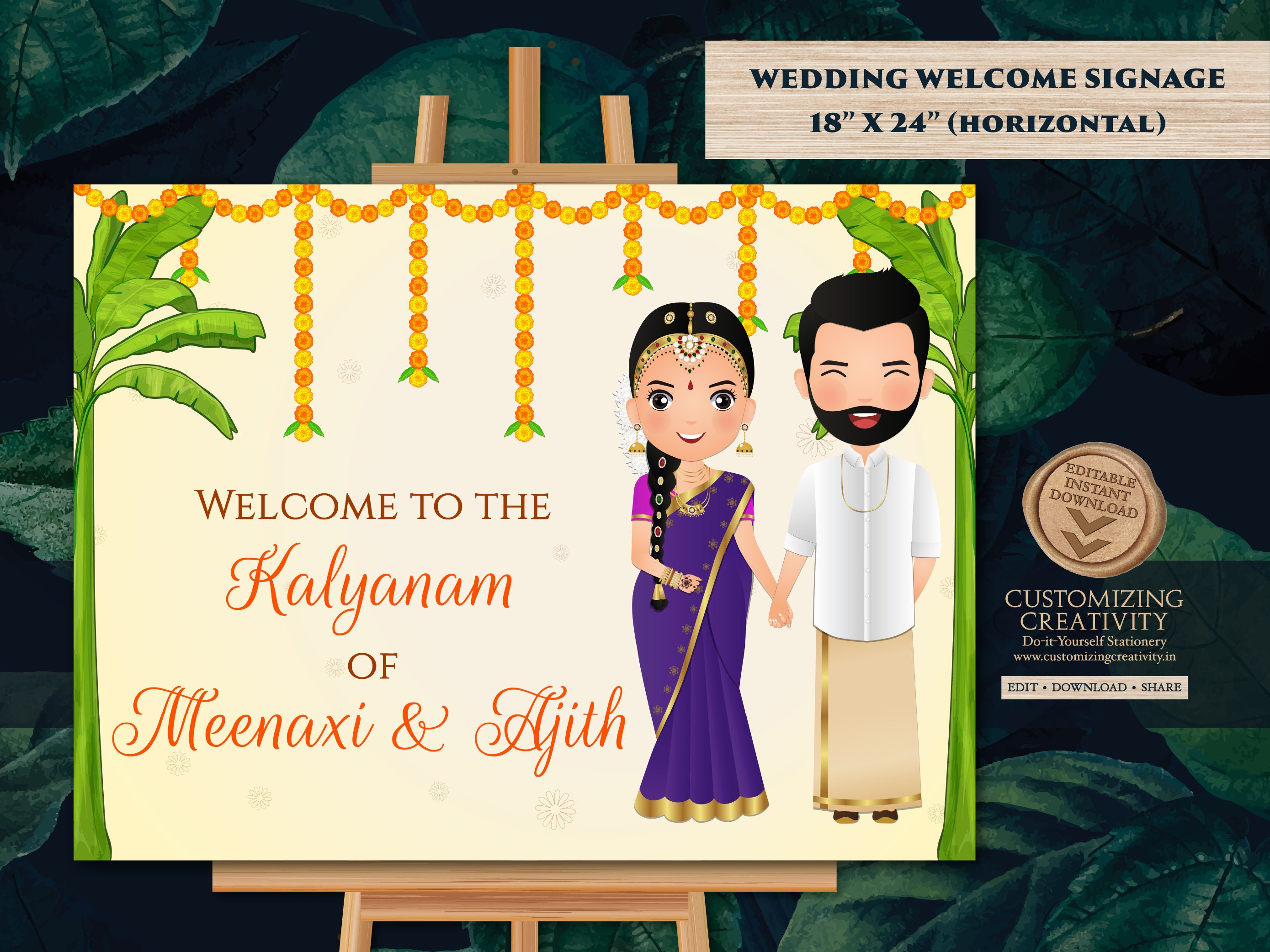 Telugu Wedding Welcome Sign as Telugu Wedding Signages South -  Norway