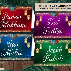 Indian Wedding Food Cards: Mehndi Decor (Digital Download)