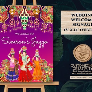 Jaggo Welcome sign as Jaggo sign, Welcome to Jaggo as Jago poster, Jago Welcome Signs as Jago signs, Punjabi Jaggo signs as Jaggo party sign
