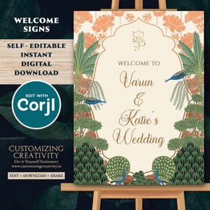 Hindu Wedding Welcome signs Indian Wedding sign, Hindu Wedding signs as Indian Wedding decor & Indian Welcome signs, Indian Wedding signs