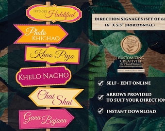 Mehndi Willkommensschild: Indisches Hochzeitsdekor, Haldi & Sangeet Schilder (digitaler Download)