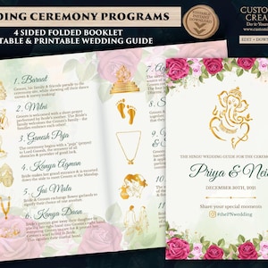 Hindu Wedding Program Guide: Indian Ceremony Infographic (Digital Download)