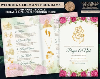 Hindu Wedding Program Guide: Indian Ceremony Infographic (Digital Download)