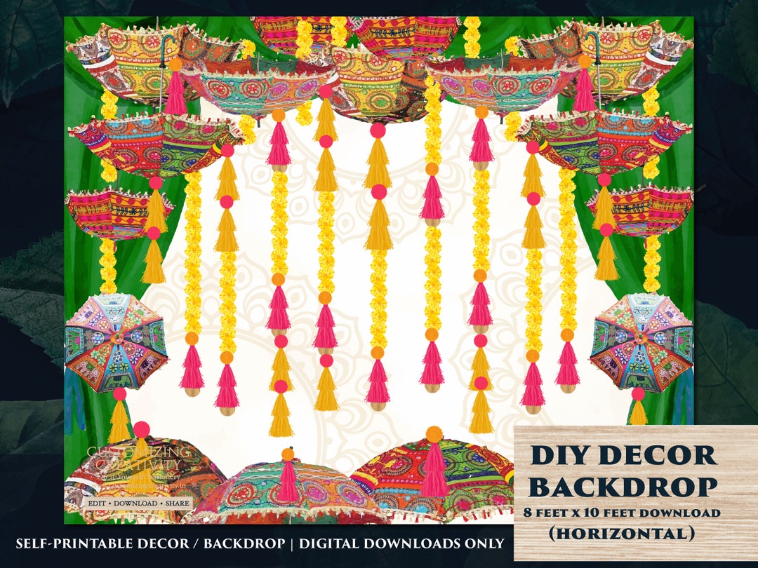 Dholki Decor & Umbrella Decor Mehndi Decoration, Mehndi Decor as Haldi