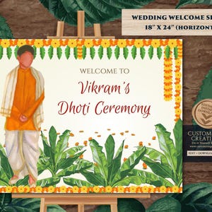 Dhoti ceremony sign & Pancha Kattu sign, Panchalu welcome sign as Dhoti ceremony welcome sign, Dhoti function welcome sign as Panchalu signs