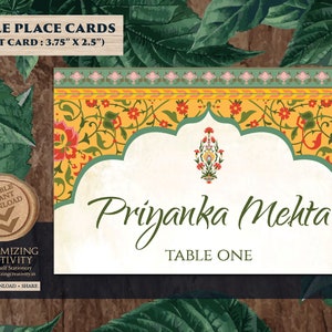 Moroccan Place Cards Arabic as Royal Wedding table cards Indian tag, Moroccan escort cards Orange Name tags, Indian Menu Food Labels Wedding