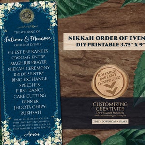 Muslim Programs as Muslim Order of Event, Nikah Order of Events & Nikah Timeline, Nikah Nama as Nikah decor, Islamic programs Nikahnama